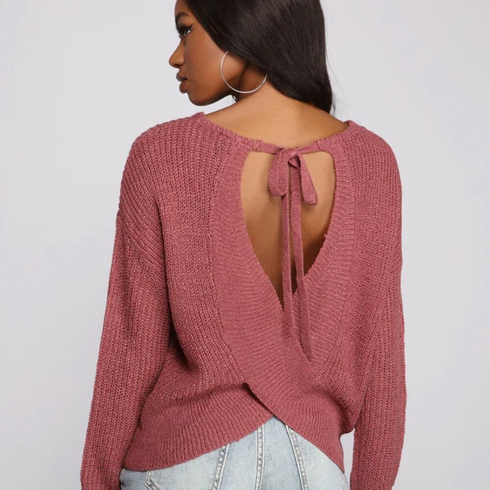Windsor Loving Knit Basic Open Back Sweater - Picture 7 of 7